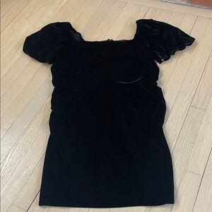 LOFT Black Velvet Mini Dress